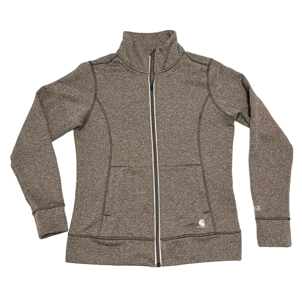 Womens Carhartt Sweatshirt  Force Extremes Zip Front Tan Outdoor Casual L